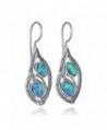 Sterling Teardrop Earrings Created Elegant - Blue-Fire-Opal - CW128CK5EK7