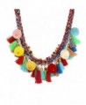 Lureme Bohemian Handmade Colorful Braided with Pom Pom and Tassels Statement Necklace Collar (nl005628) - CT184AYA2C2