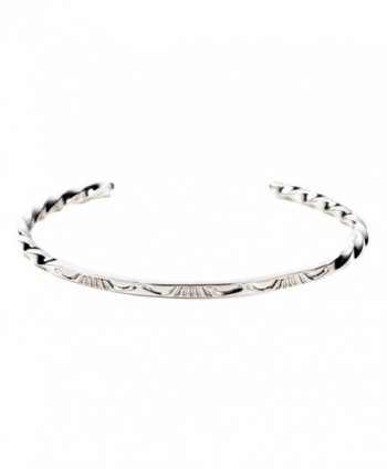 TSKIES Authentic Native American Women's Bracelet Handmade Twisted Sterling Silver .925 - C61876G87TL