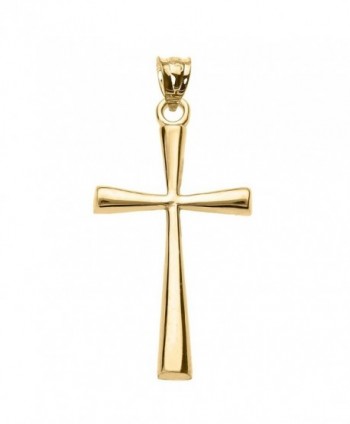 Solid 10k Yellow Gold Simple Cross Pendant - C3120GXW8ZH