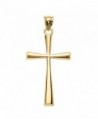 Solid 10k Yellow Gold Simple Cross Pendant - C3120GXW8ZH