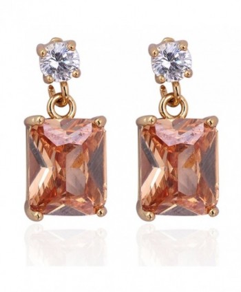 YAZILIND Charming Champagne Zirconia Earrings - champagne - CT11MK3R34D