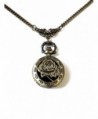 Vintage Rose Photo Locket Bronze Memory Necklace & Key Necklace - Boxed & Gift Wrapped - CX119BD8BU5
