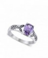 Simulated Amethyst Contrast Sterling Silver