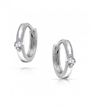 Bling Jewelry Solitaire Sterling Earrings in Women's Hoop Earrings