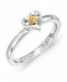 Sterling Silver Stackable Expressions Citrine 6mm Heart Ring - C312K7JGH89