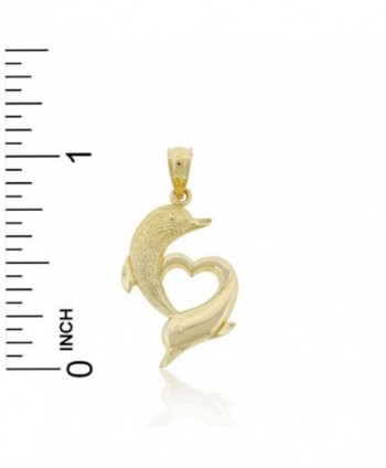 Gold Dolphin Heart Charm 10k