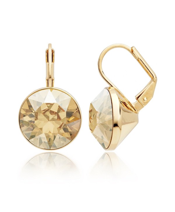 MYJS Bella Statement Earrings Golden Shadow Swarovski Crystal Gold Plated - CA12BBWQ0E7