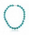 18" Round 14mm Green Simulated Turquoise Howlite Necklace With Lobster Clasp - CW116GZAM75