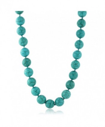 Simulated Turquoise Howlite Necklace Lobster