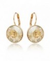 Statement Earrings Golden Swarovski Crystal