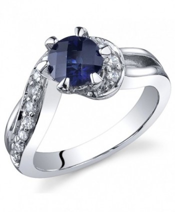 Created Sapphire Enagagement Ring 1.25 Carats Sterling Silver Sizes 5 to 9 - CC115MVOK19