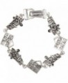 Music Themed Musician Charm Bracelet 7" Silver Tone Magnetic Clasp - CU11DJA5MT3
