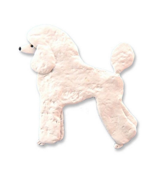 Enamel White Poodle Pin by The Magic Zoo - C0119CVBP09