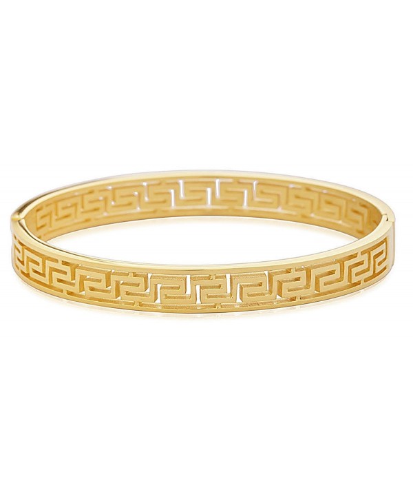 Edforce Stainless Womens Pattern Bracelet - Gold Thin - C0186RYEXTK