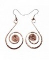 Elaments Design Solid Copper Earrings Fibonacci Swan Design 2 Inch Dangle Hand Hammered - CR12CHH2887