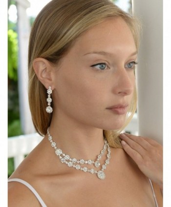 Mariell Rhinestone Necklace Earrings Bridesmaids