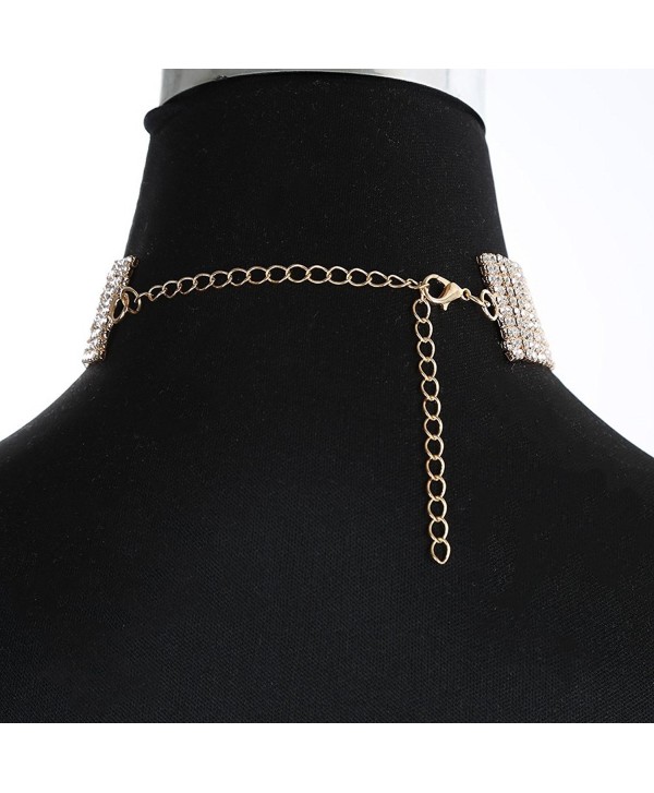 Jewelry Shiny Rhinestone Chain Sexy Collar Choker Necklace - CK188LK0Z9Y