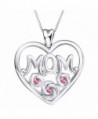925 Sterling Silver Infinity Mom Love Heart Shaped Vintage Pendant Necklace- Box Chain 18" - COLOR 10 - CH182TI92NG