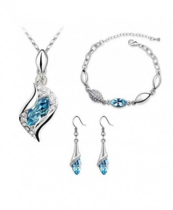 COPAUL Austrian Crystal Necklace bracelet - Ocean Blue - C0123N9NG2F
