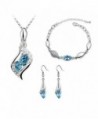 COPAUL Austrian Crystal Necklace bracelet - Ocean Blue - C0123N9NG2F