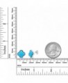 Sterling Simulated Turquoise Diamond Earrings in Women's Stud Earrings