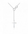 Infinity Cross Pendant Y Necklace Lariat Style | .925 Sterling Silver | 3 Finishes Available - C812MH8XPNN