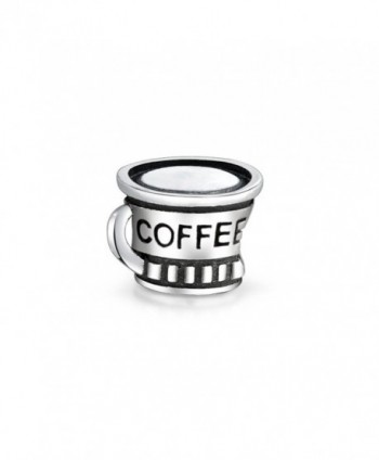 Bling Jewelry Coffee Cup Charm Bead .925 Sterling Silver - CF11547U18R
