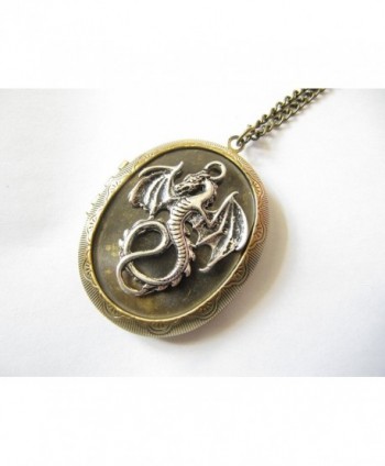 Antique Dragon Necklace Jewelry Gift vintage in Women's Lockets