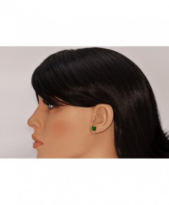 Lelu Sterling Princess Simulated Zirconia in Women's Stud Earrings