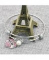 Family Crystal Pendant Silver Bracelet in Women's Bangle Bracelets