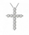 Inspirational Silver Cross Necklace with Crystals In Gift Box - C017YHRELDR
