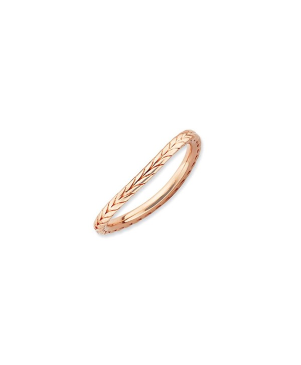 1.5mm Stackable 14K Rose Gold Plated Silver Curved Wheat Band - CC1187ZPBWJ