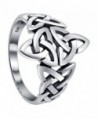 Gem Avenue 925 Sterling Silver Double Triquetra Celtic Knot Design Ring - CA111XN5QXL
