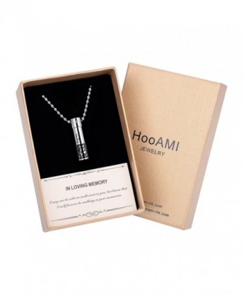 HooAMI Stainless Steel "only love" Perfume Bottle Cremation Urn Necklace - Black 3.8x0.9cm Box - CQ1853Z3U66