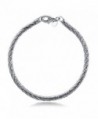 BERRICLE Rhodium Plated Sterling Silver Woven Fashion Strand Bracelet 7.5" - CB11W6GW8D5
