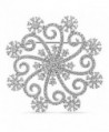 Bling Jewelry Large Swirl CZ Snowflake Winter Brooch Pin Rhodium Plated - CH11BFWOU05