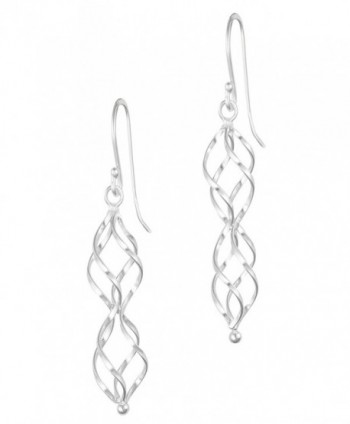 .925 Sterling Silver 1.6" Elegant Swirl Dangle Earrings for Women- Hypoallergenic - C312I532PX5