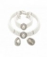 Rhinestone Trimmed Simulated Necklace Bracelet in Women's Chain Necklaces