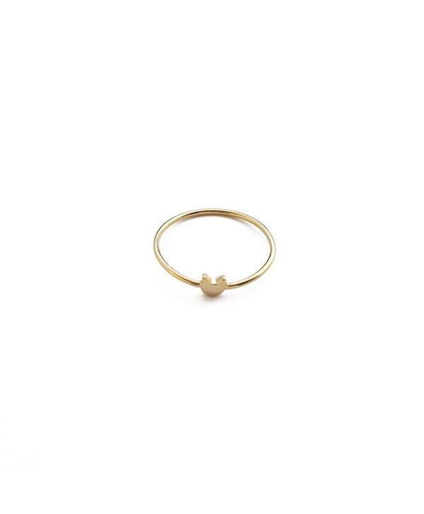 HONEYCAT Tiny Cat Ring in Gold- Rose Gold- or Silver | Minimalist- Delicate Jewelry - Gold - C012N8643NC