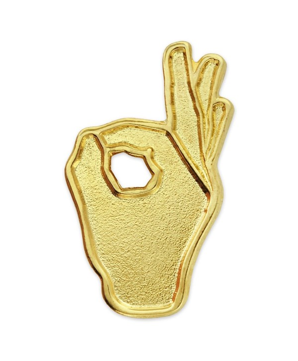 PinMart's Gold Plated OK Hand Sign Language Lapel Pin - CX119PEM3DV