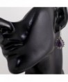 Sterling Amethyst Gemstone Vintage Earrings in Women's Drop & Dangle Earrings