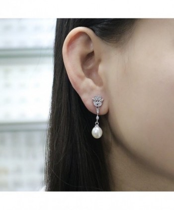 Freshwater Earrings Zirconia Sterling Jewelry