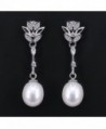 Freshwater Earrings Zirconia Sterling Jewelry in Women's Drop & Dangle Earrings