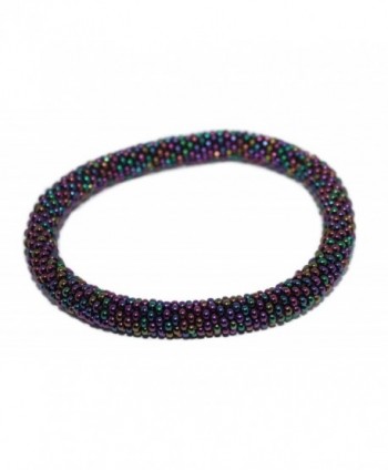 Crochet Glass Seed Bead Bracelet Roll on Bracelet Nepal Bracelet SB403 - CS1290XVIQJ