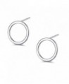 DOMILINA Minimalist 925 Sterling Silver handmade smooth geometric Circle Earrings - CA186K8WZUS