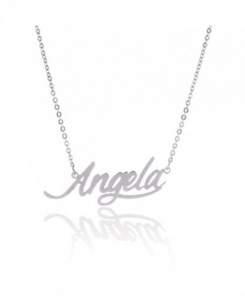 AOLO Handwriting Personalized Custom Carrie Name Necklace Angela - C211V894EDD