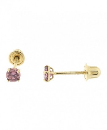 14k Yellow or White Gold Round Simulated Alexandrite Screwback Earrings - CE12NGECOC2