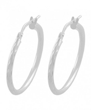 Sterling Silver 2x20mm Diamond Earrings