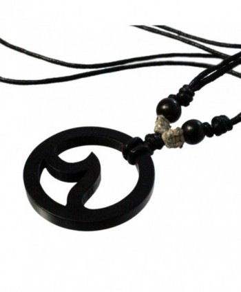 Circle Pendant Kamagong Adjustable Necklace in Women's Pendants